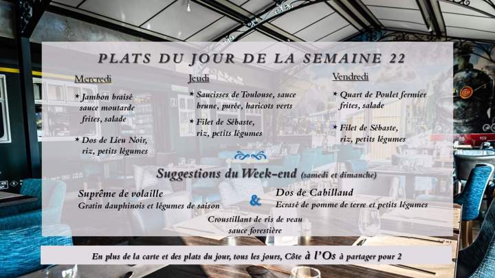Menus de la Semaine 22
