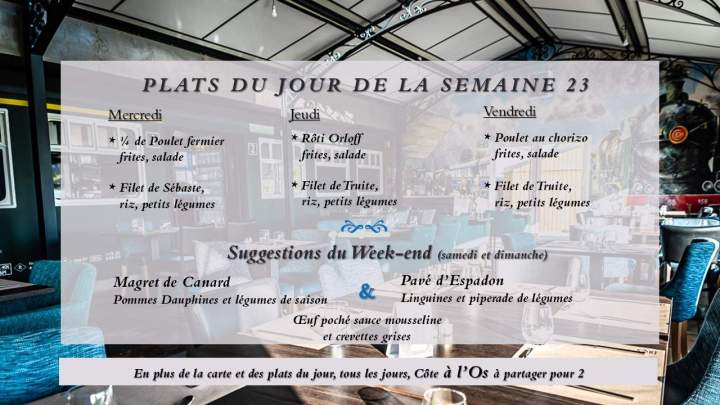 Menus de la Semaine 23