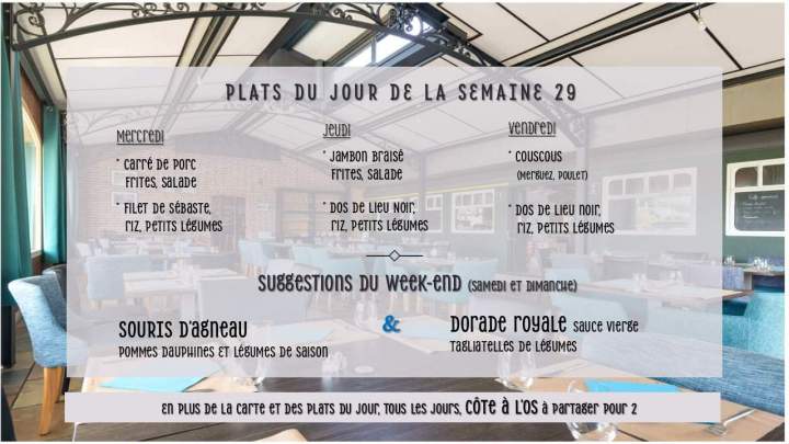 Menus de la Semaine 29