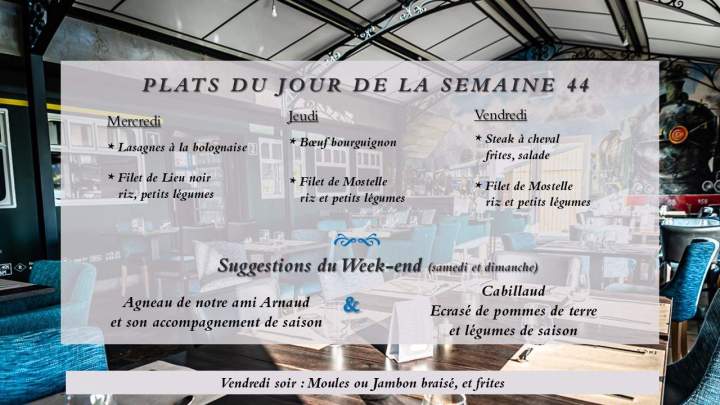 Menus de la Semaine 44