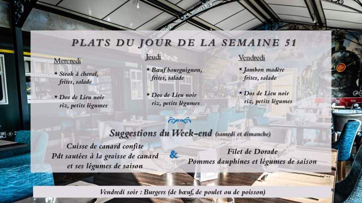 Menus de la Semaine 51