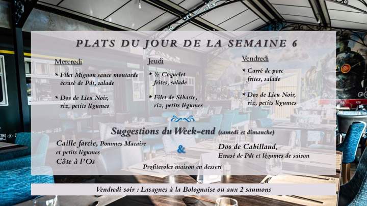 Menus de la Semaine 6
