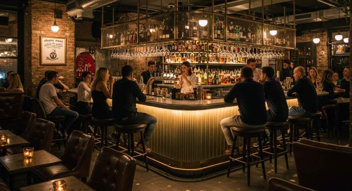 un afterwork dans un bar à ambiance